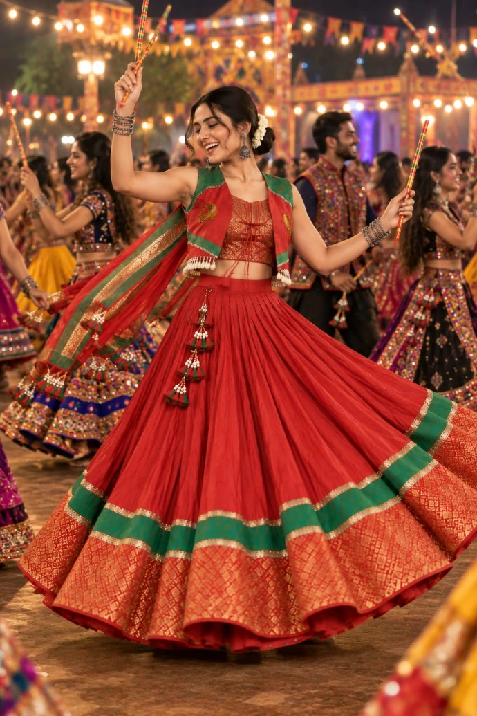 Orange Navratri Dress