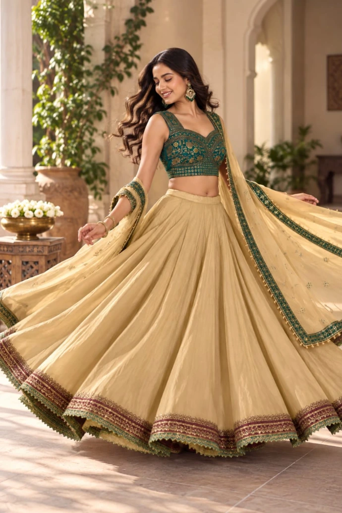 Green Navratri Dress