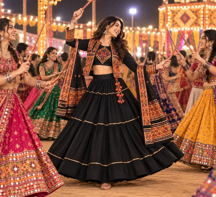 Black Navratri Dress