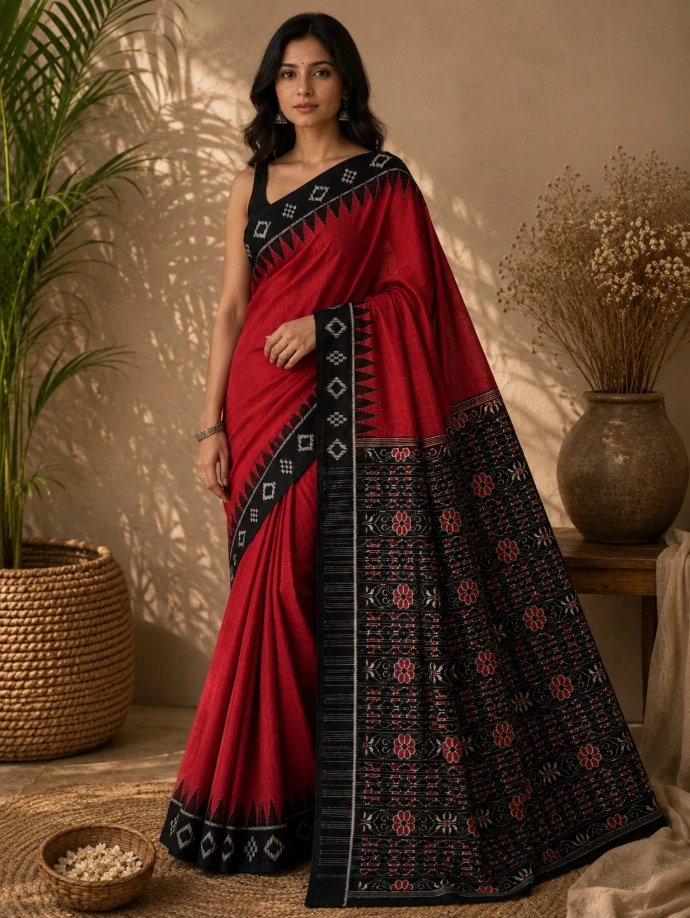 Red Black Navratri Dress