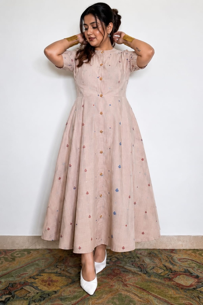 [NUL_000000900513] Flared Button-Down Dress (XS, Standard Size)