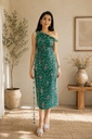 NuLoom Sambalpuri Green Bodycon Dress